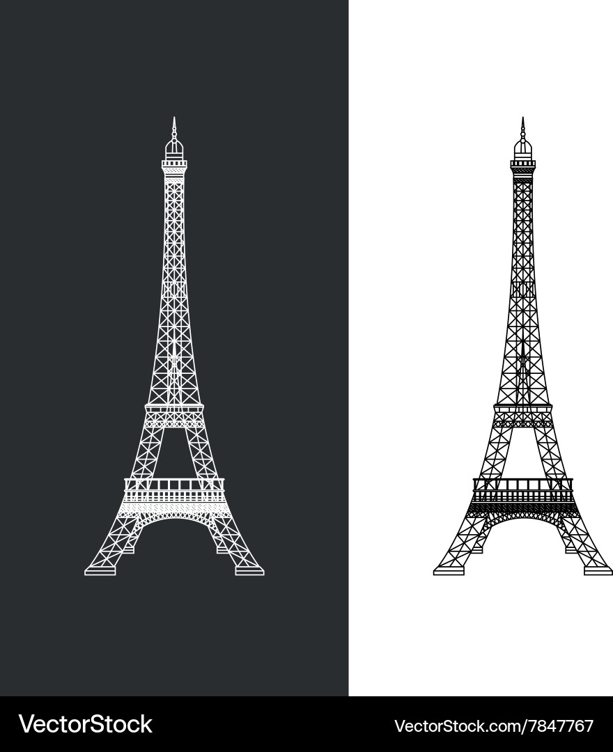 Eiffel Tower Outline vector image