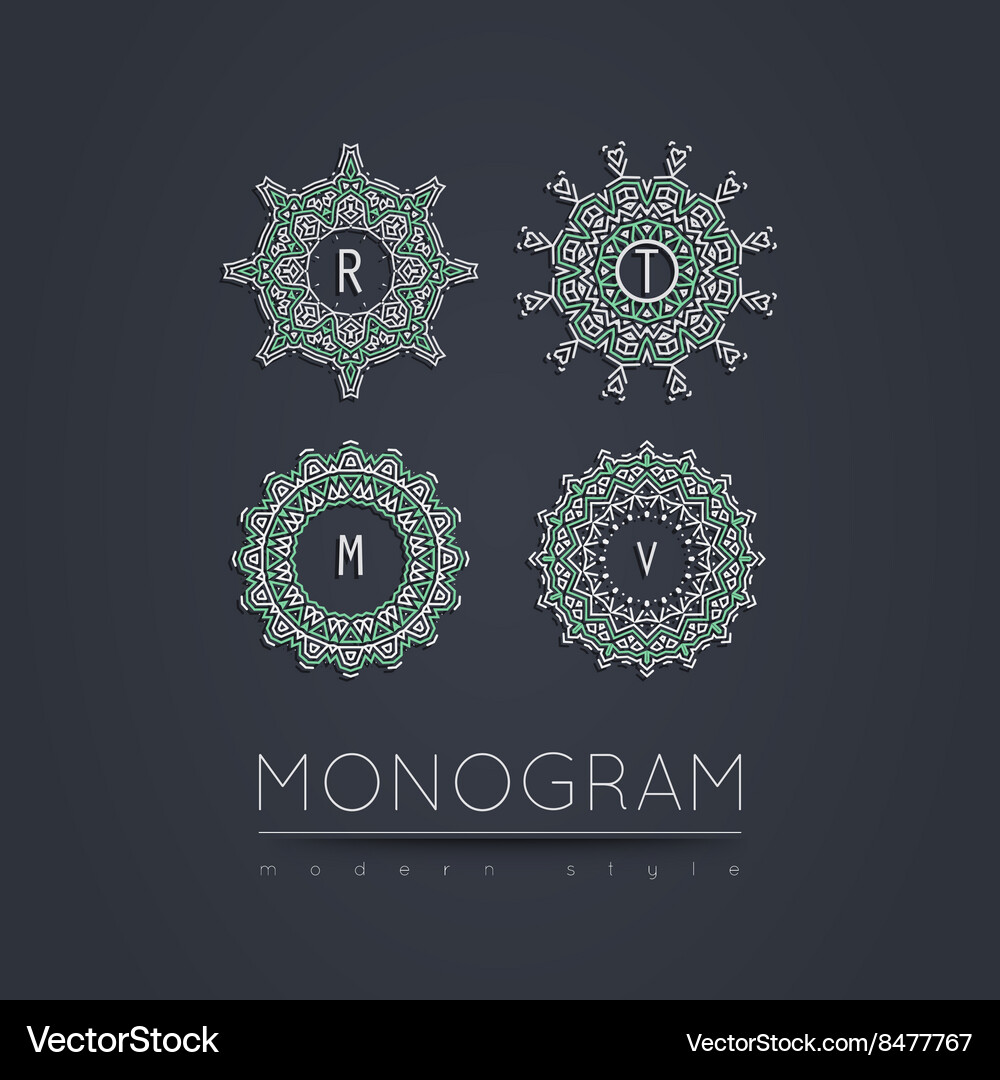 Elegant linear abstract monogram logo design – Royalty-Free Vector ...