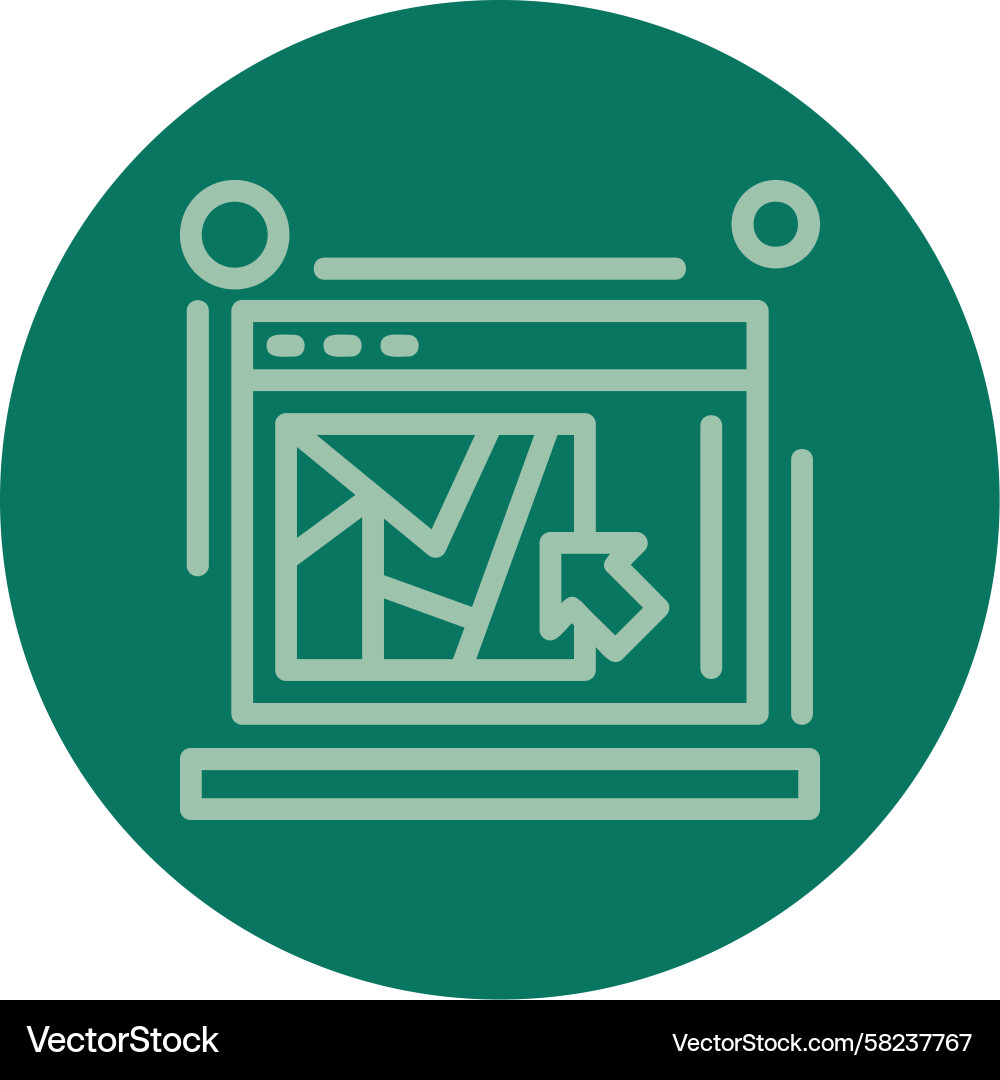 Multi-Color Click Map Line Icon Vector Image