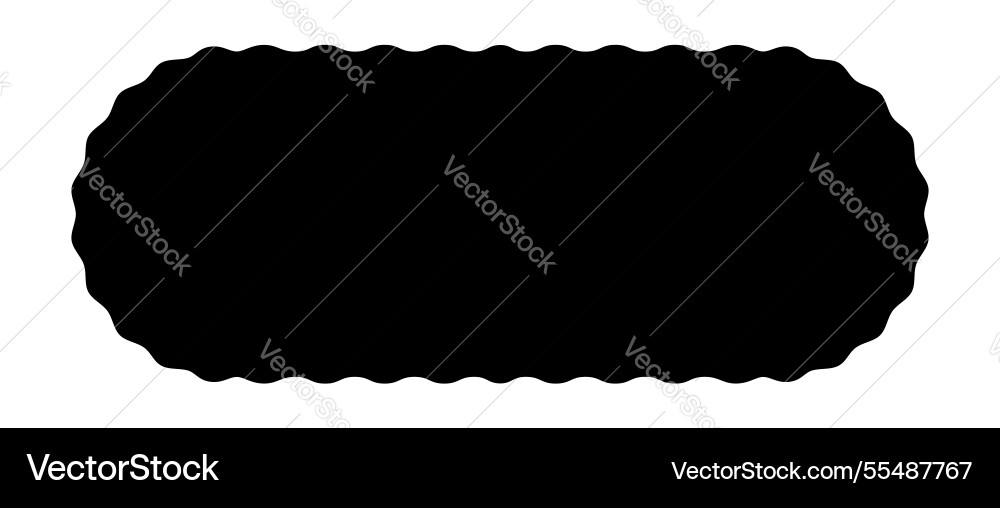 Oval rectangle with wavy edges rectangular shape Oval rectangle with wavy edges rectangular shape vector image