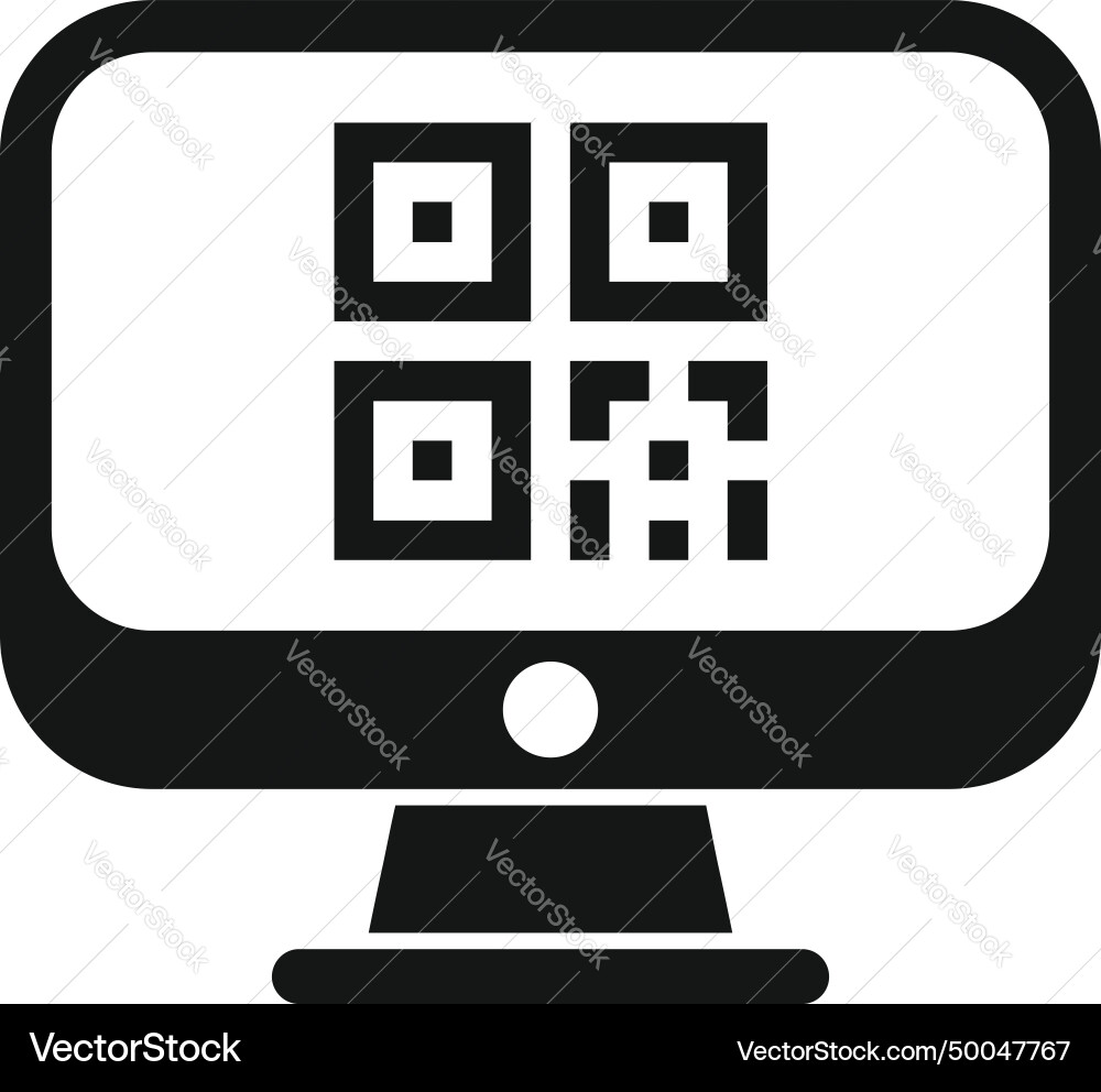 Scan bar code computer icon simple online Scan bar code computer icon simple online vector image