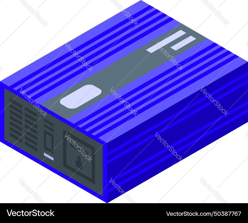 Source inverter icon isometric power Source inverter icon isometric power vector image