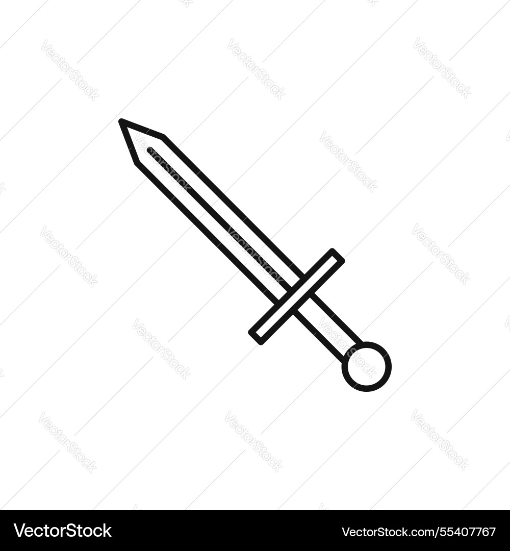Sword icon simple thin line Vector Image