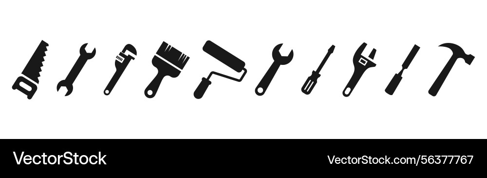Tools icons set and instruments signs collection Tools icons set and instruments signs collection vector image