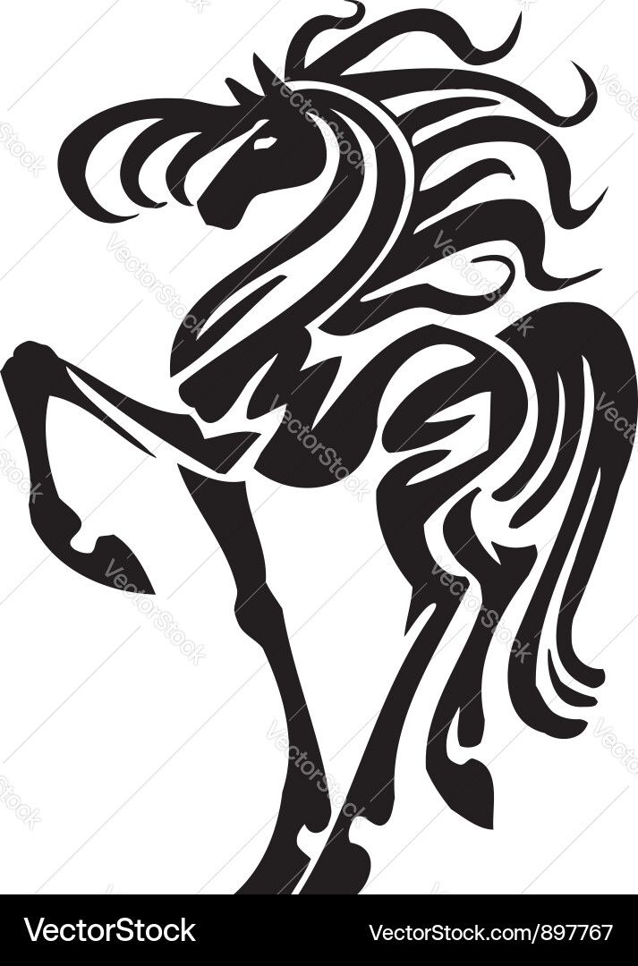 Tribal Horse Silhouette vector image