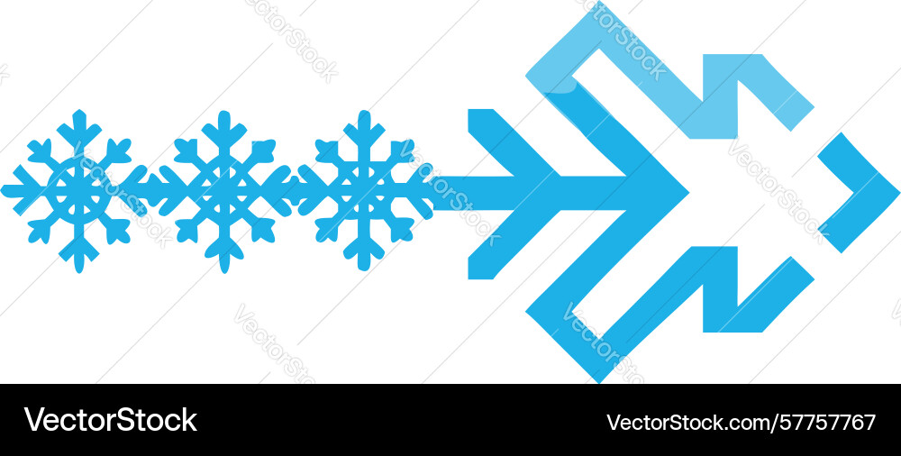 Winter arrow with snowflake design Vector Image