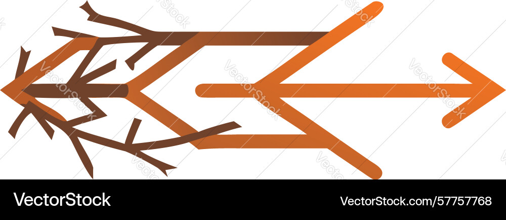 Branching autumn arrow icon design generative ai vector image
