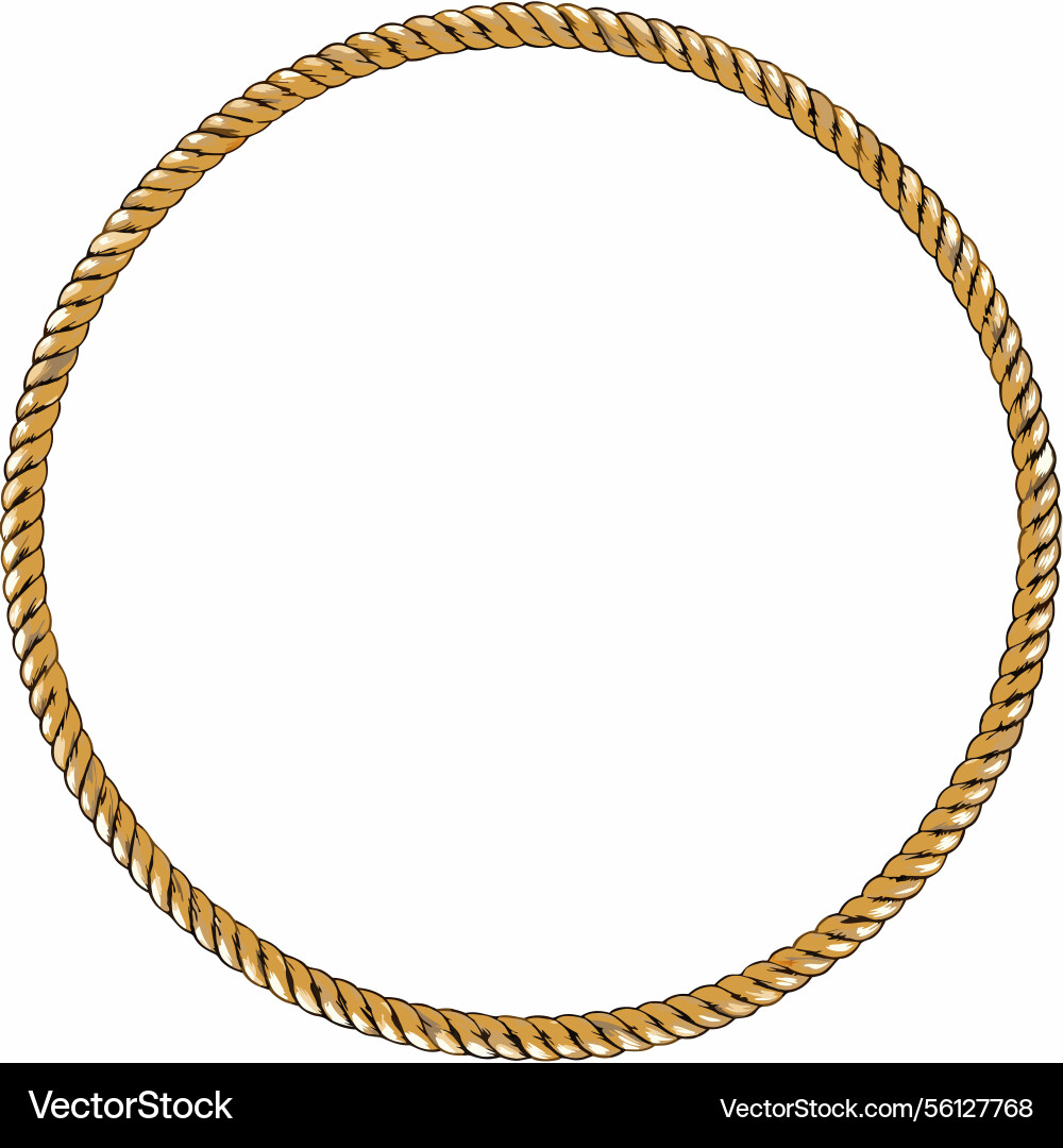 Circular rope frame border design element vector image