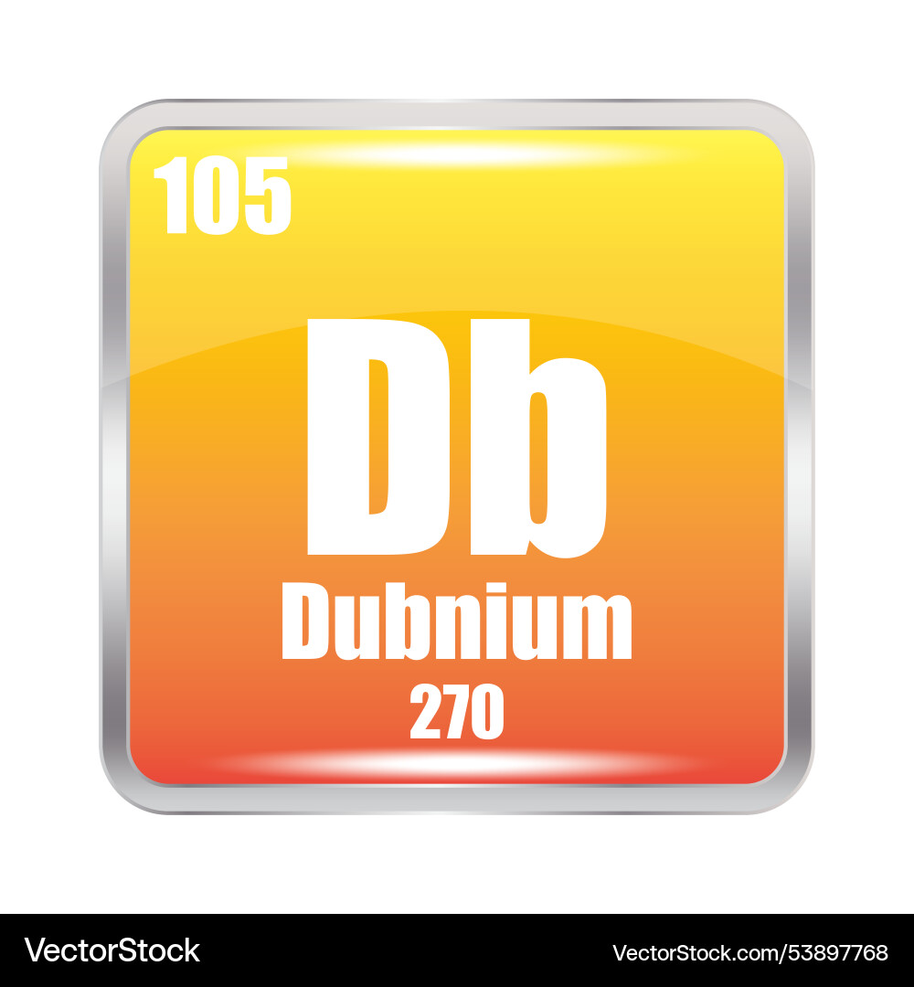 Dubnium icon db chemical element atomic number Dubnium icon db chemical element atomic number Vector Image