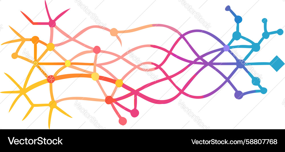 Dynamic abstract network lines colorful Vector Image
