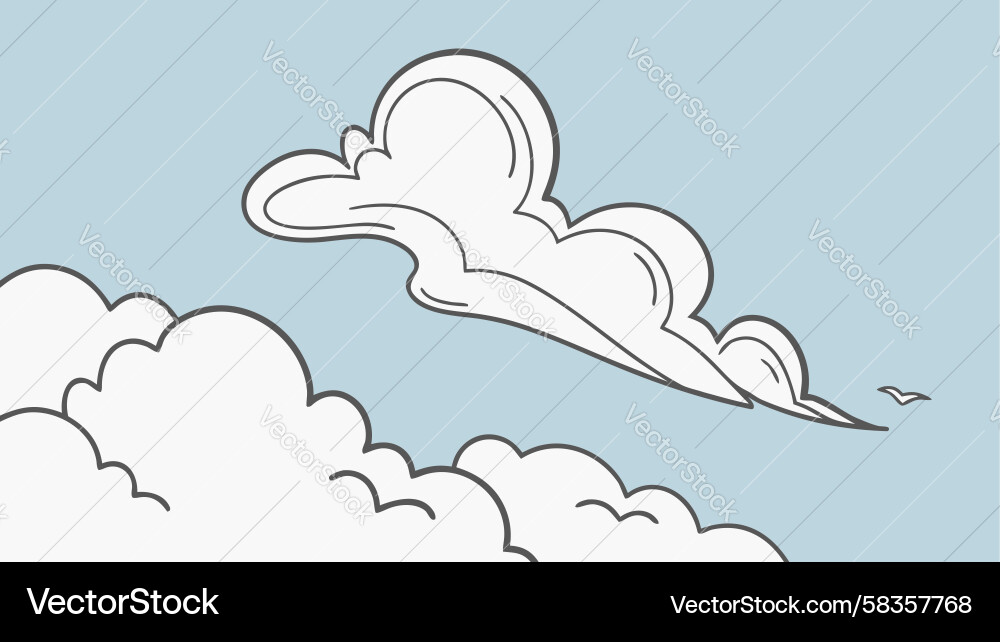 Dynamic Cloud Sketch Vector Image