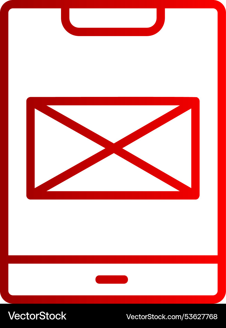 Mobile application line gradient icon vector image