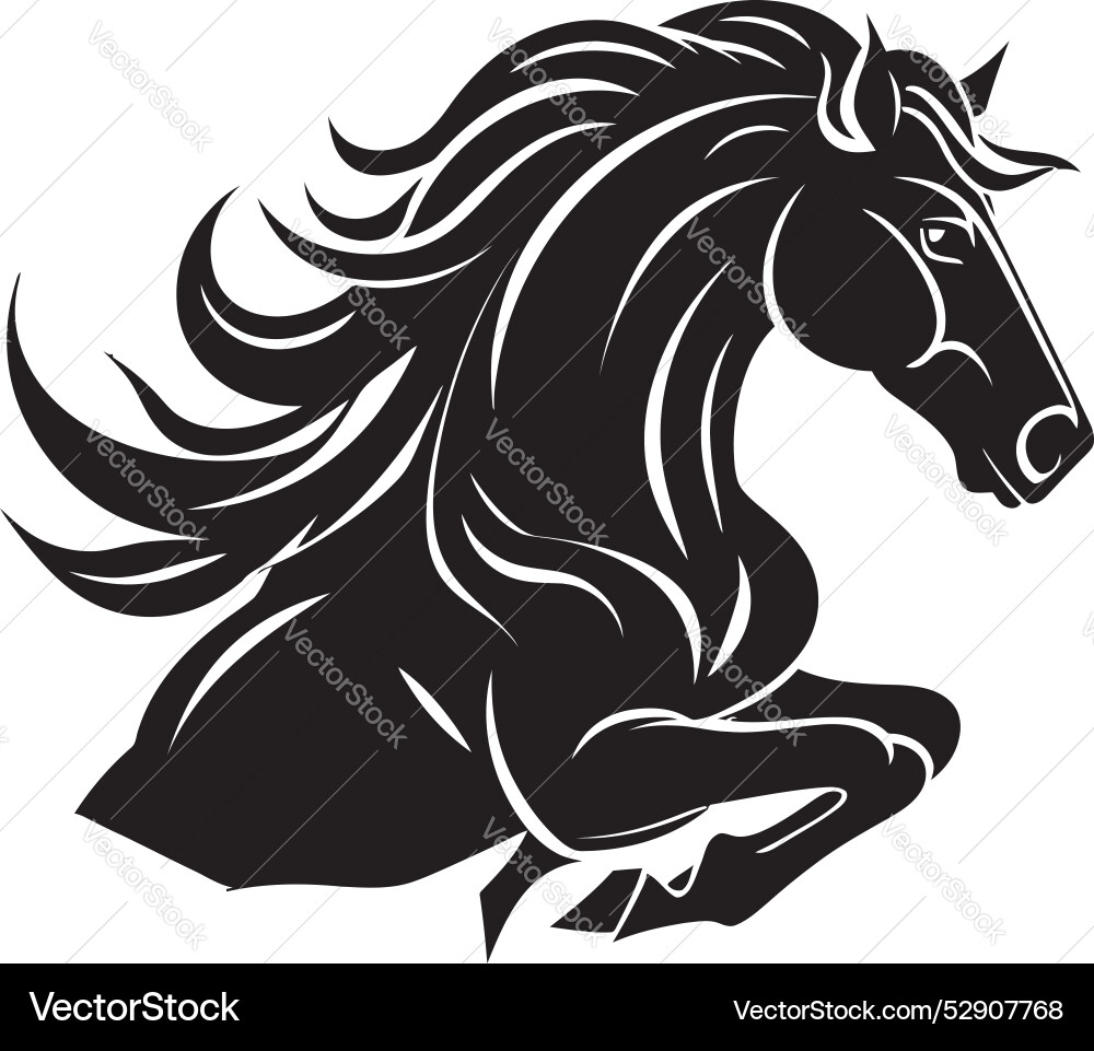 Running Horses Silhouette Vector Image