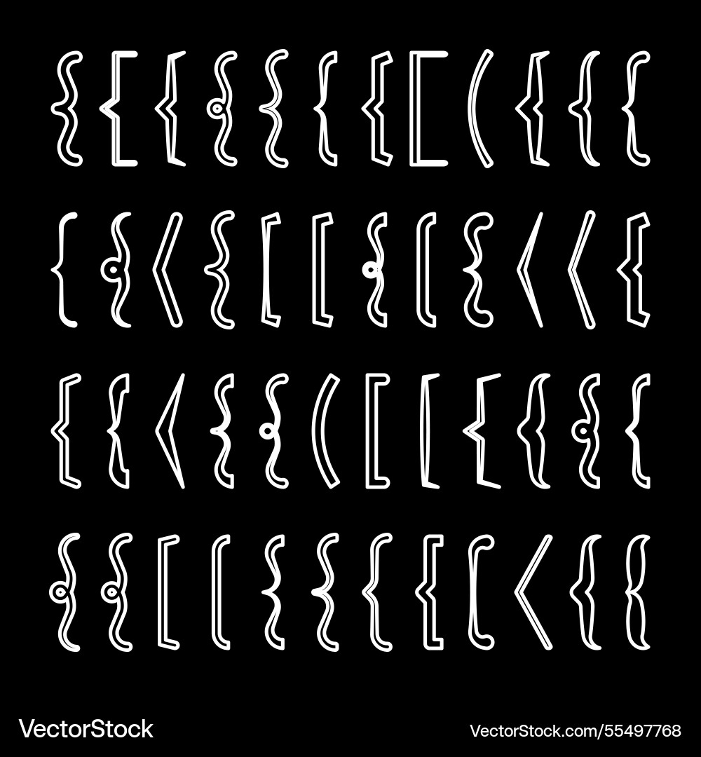 Text brackets collection black quotation box Text brackets collection black quotation box vector image