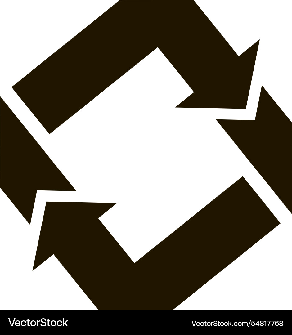 Two bold black arrows rotating clockwise create Two bold black arrows rotating clockwise create vector image