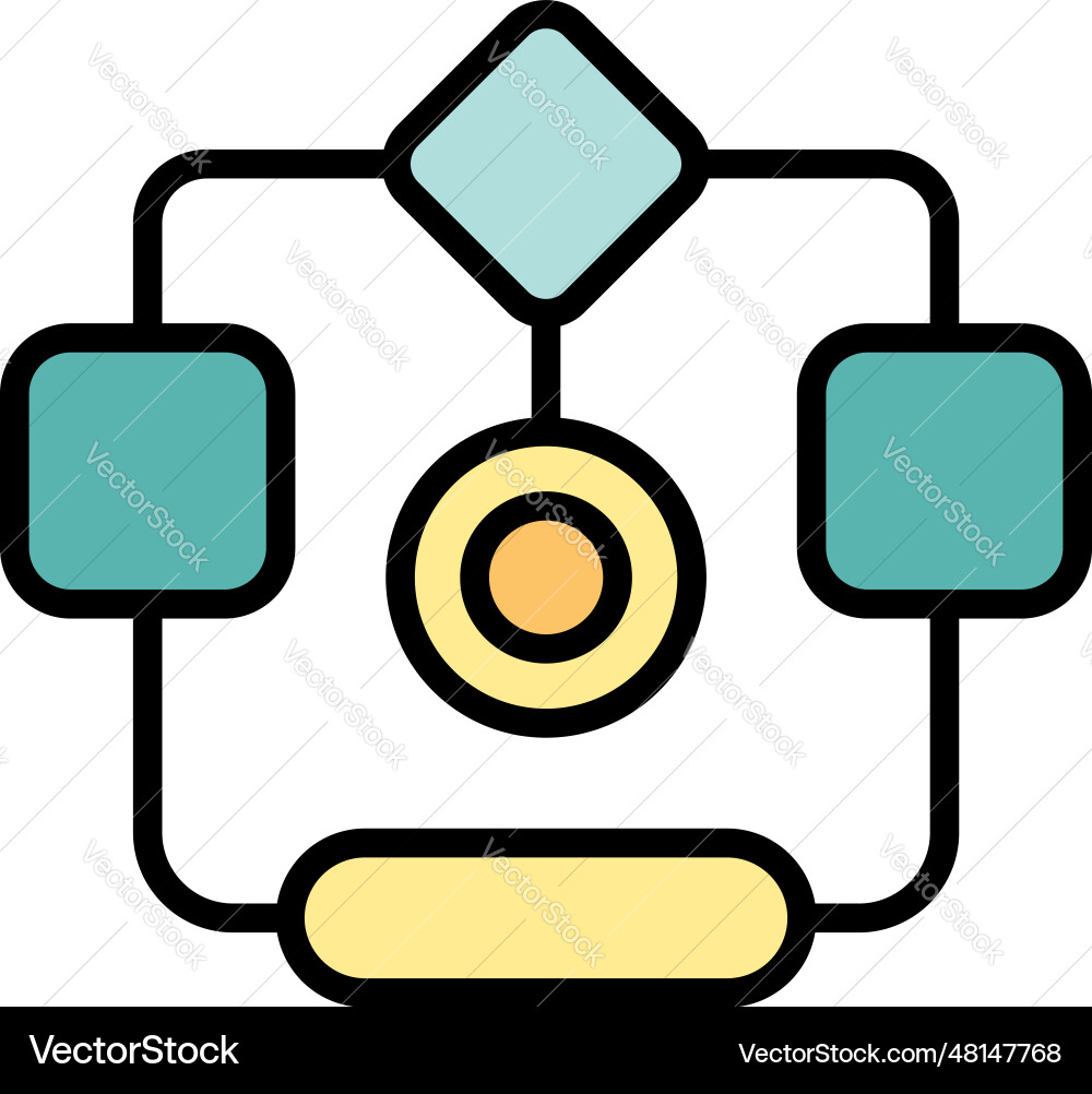 Workflow system icon flat Workflow system icon flat vector image