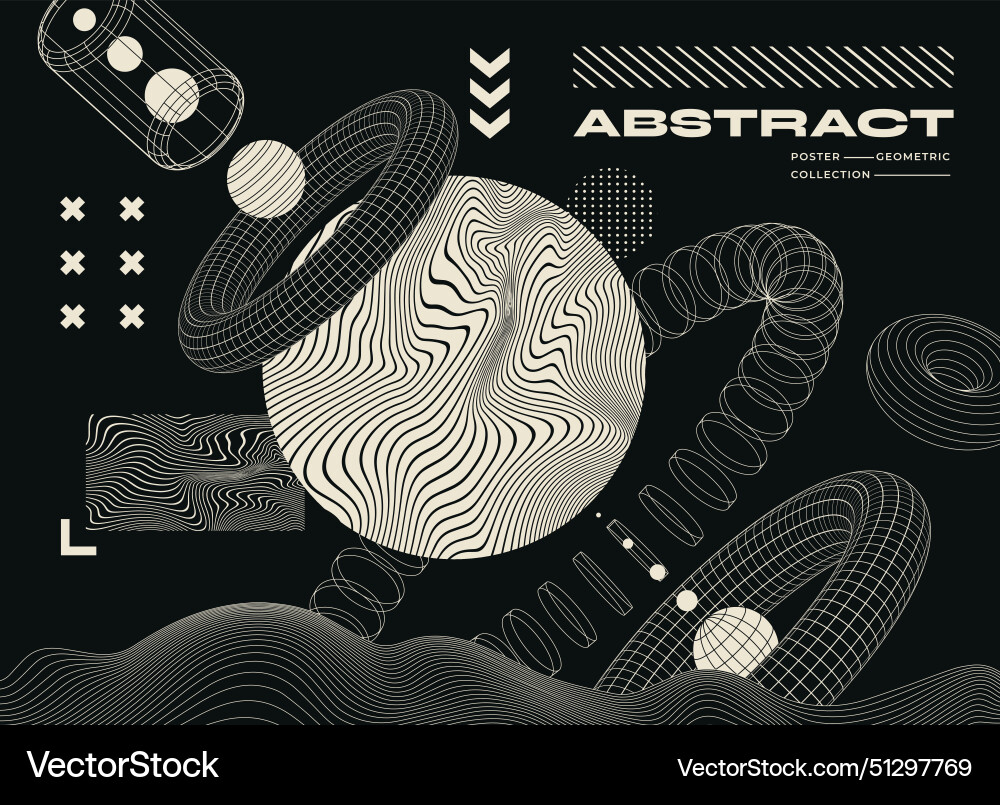 Abstract geometric composition with various shapes Abstract geometric composition with various shapes vector image