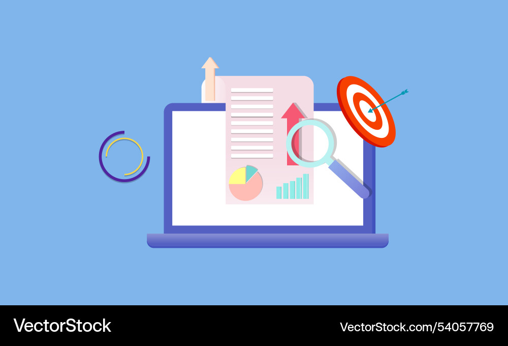Data analytics seo optimization dashboard vector image