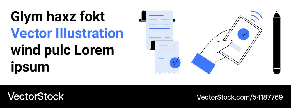 Digital signature confirmation with mobile app Vector Image