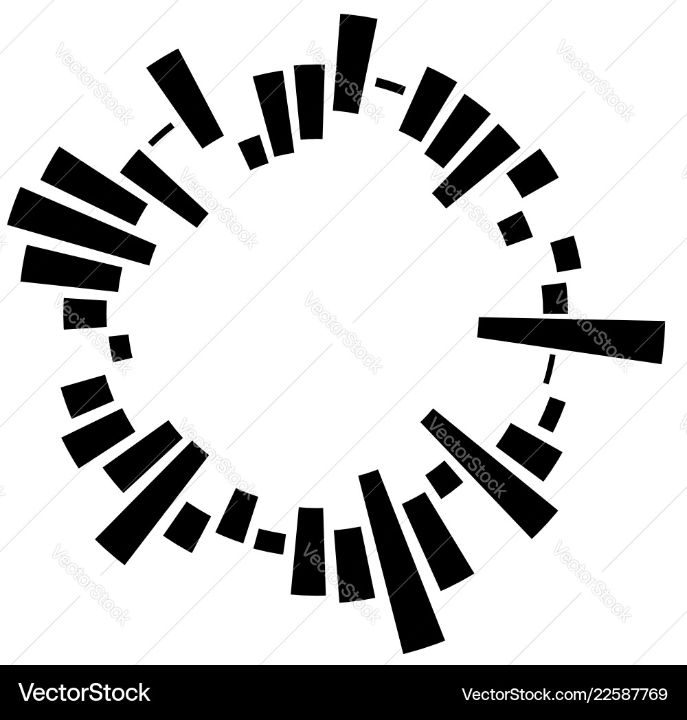 Geometric circular element with irregular radial Geometric circular element with irregular radial Vector Image