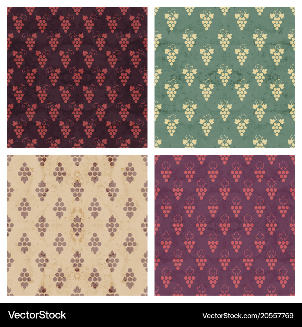 Grunge Grape Pattern Vector Image