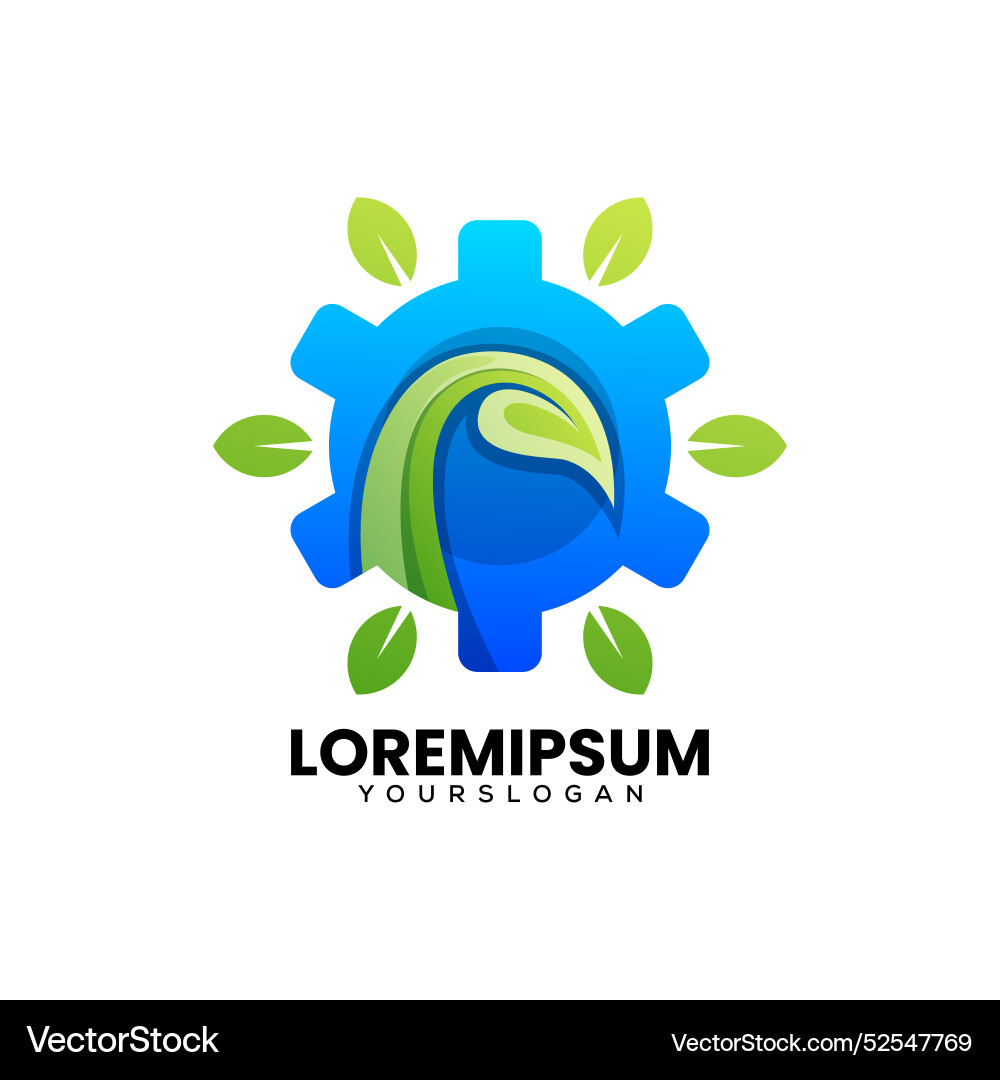 Nature setting logo in gradient style Vector Image