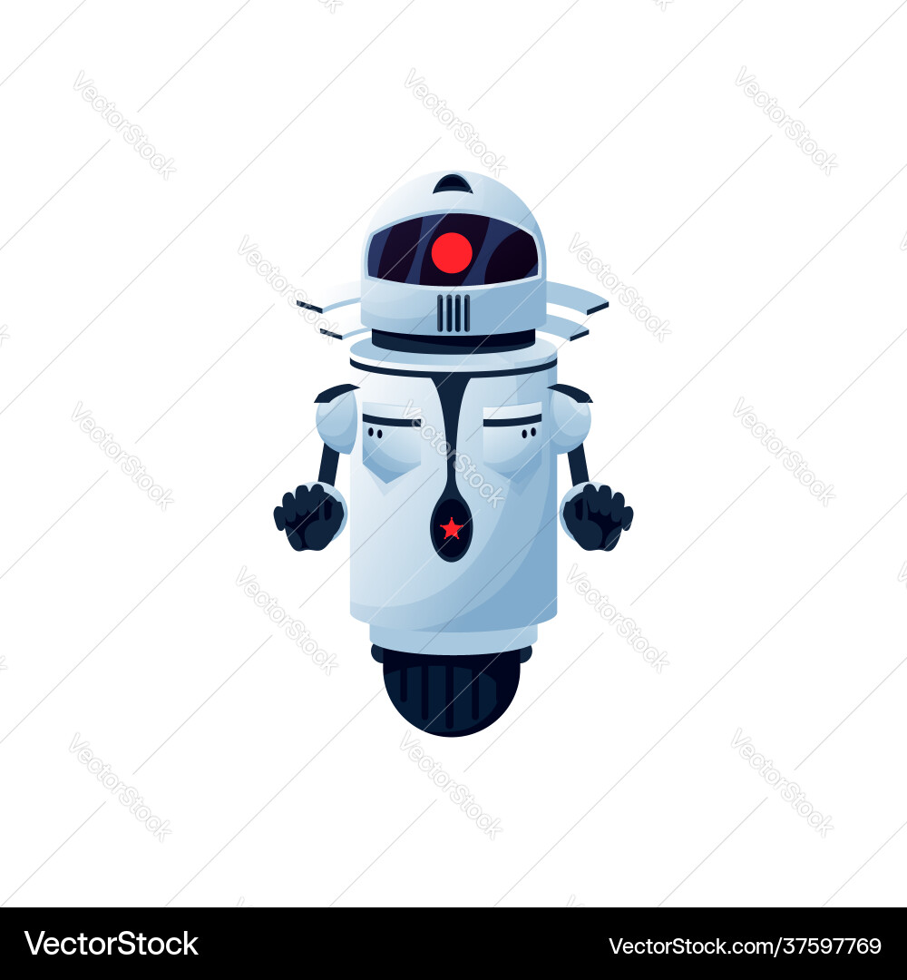 Robot android with hands and interface on head Robot android with hands and interface on head vector image