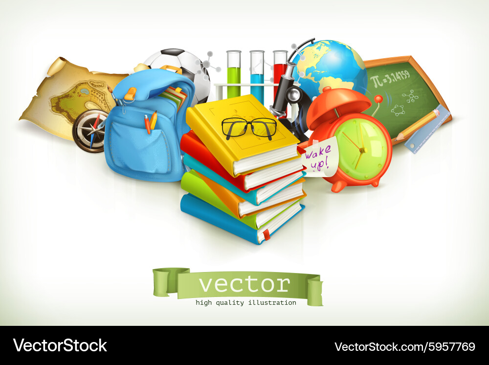 School on white Royalty Free Vector Image - VectorStock