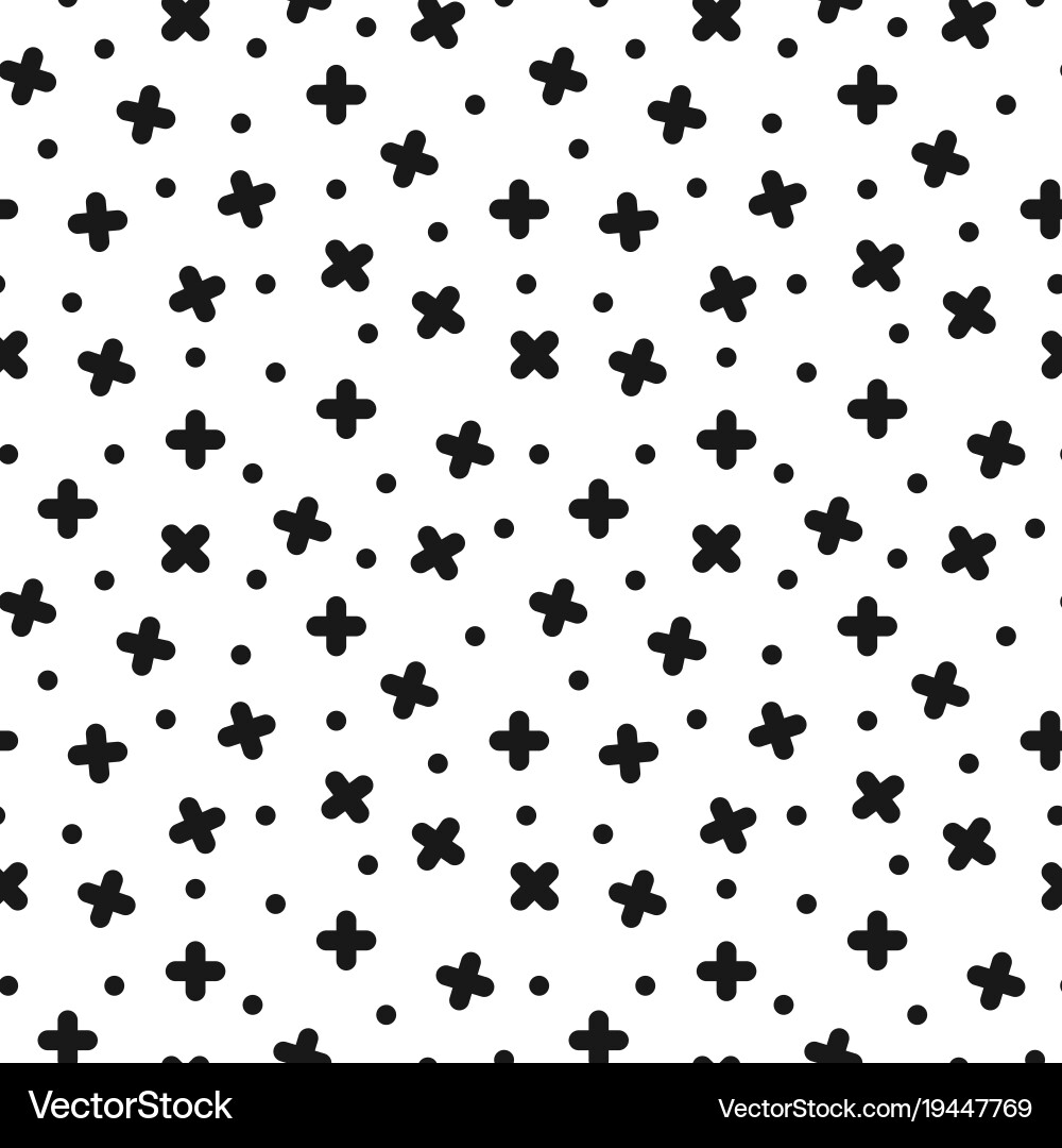 Seamless cross pattern in retro memphis style Vector Image