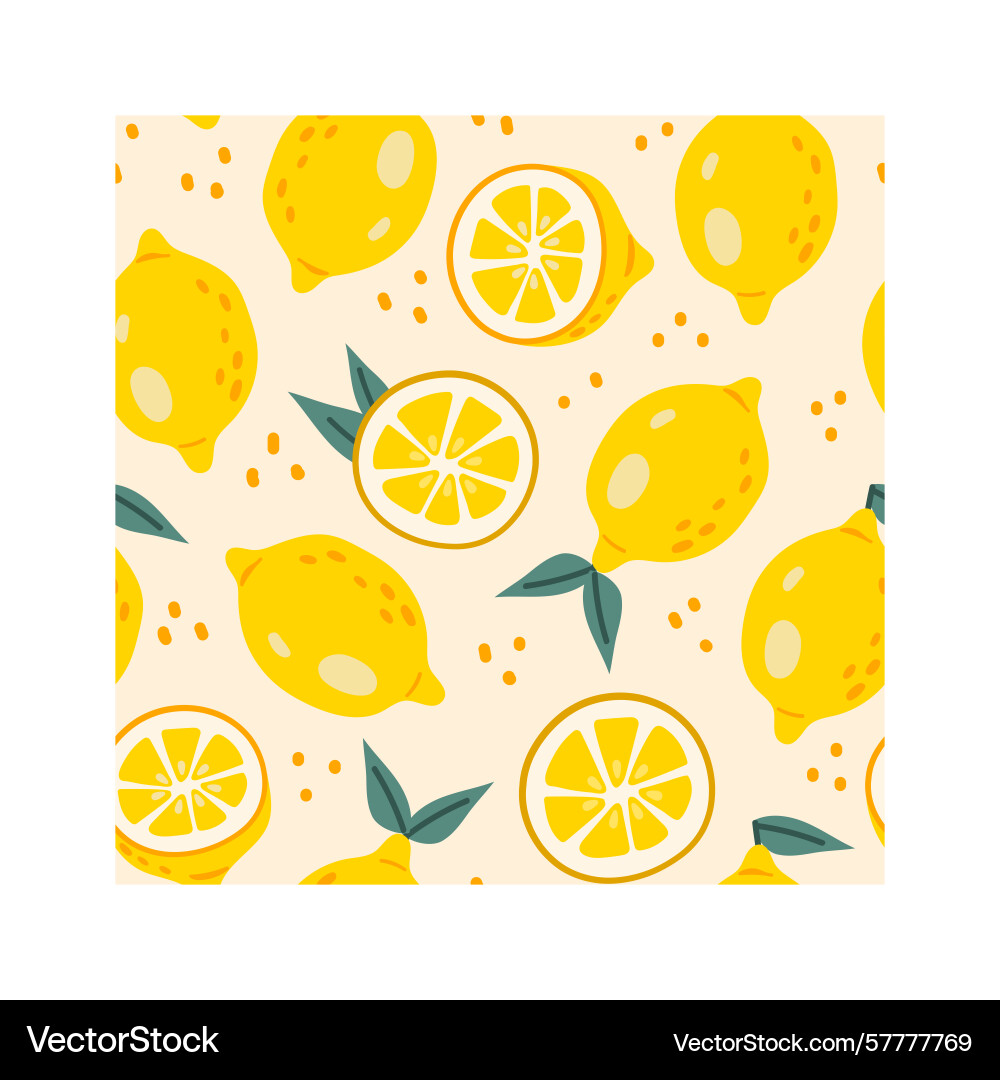 Seamless pattern with whole and sliced lemons Seamless pattern with whole and sliced lemons vector image