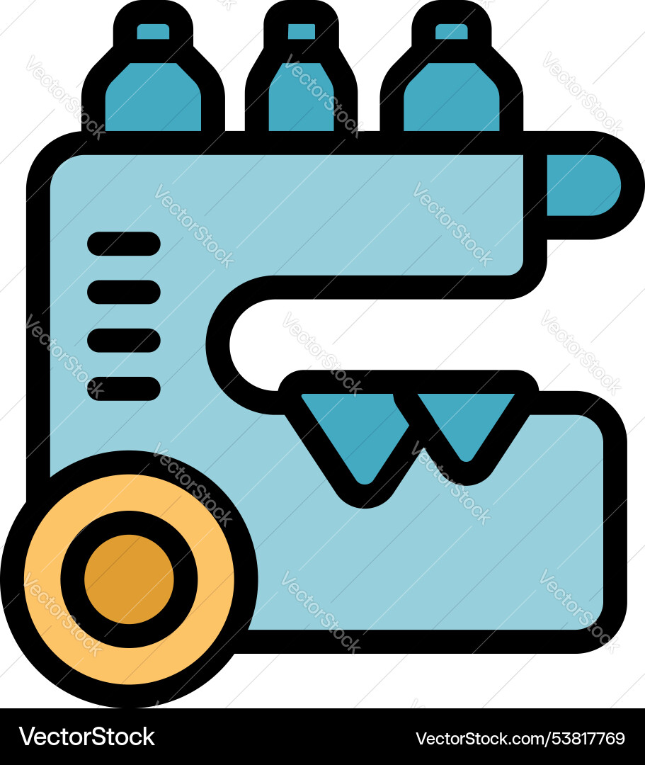 Textile factory machine with three bottles icon Vector Image