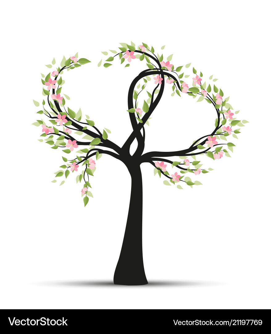 Tree with branches in heart shape Tree with branches in heart shape vector image
