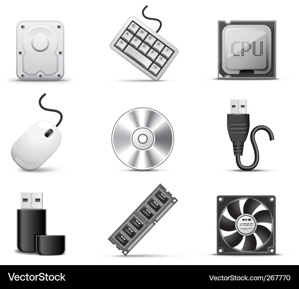 Computer Component Collection vector image