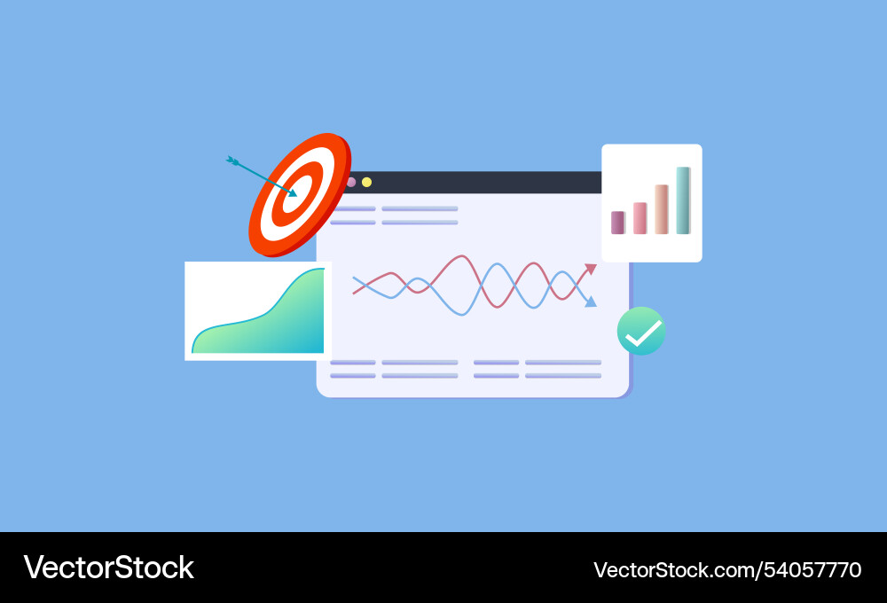Data analytics seo optimization dashboard vector image