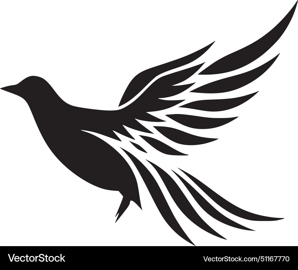 Dove - black and white Royalty Free Vector Image