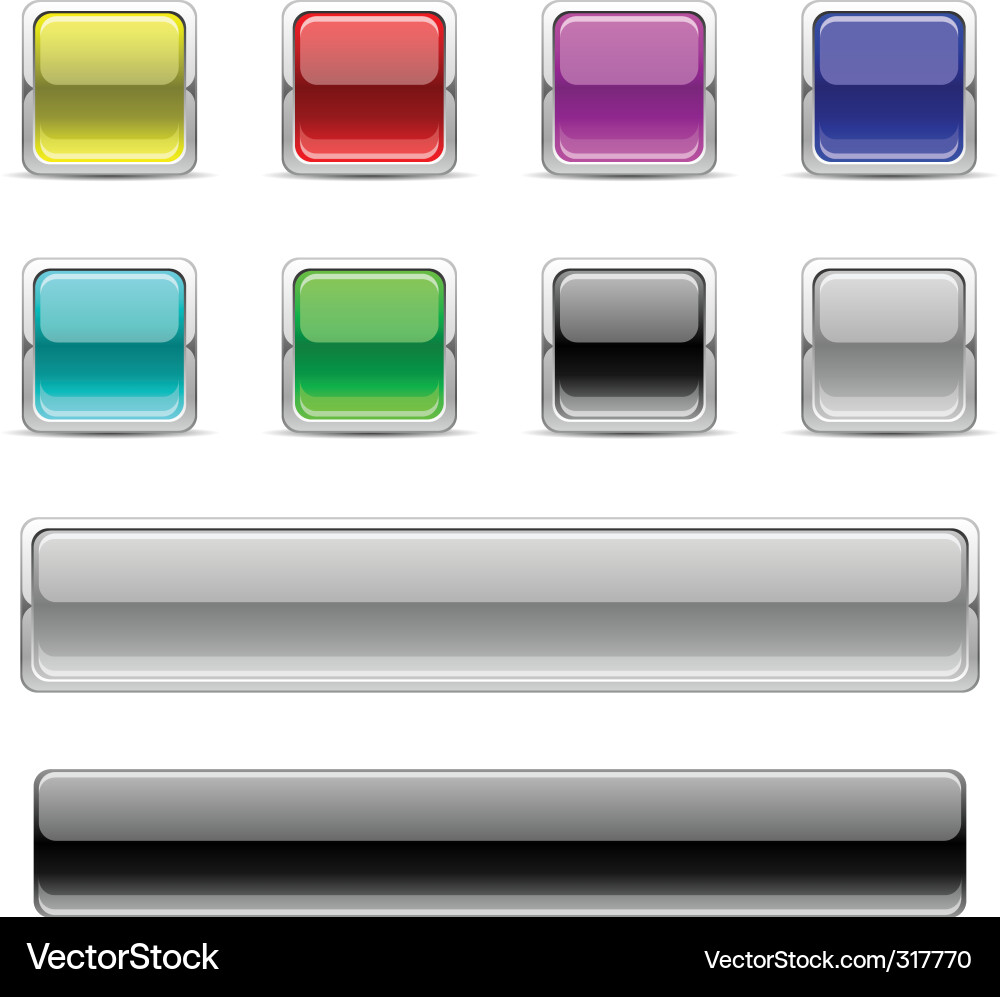 Glossy Square Buttons vector image