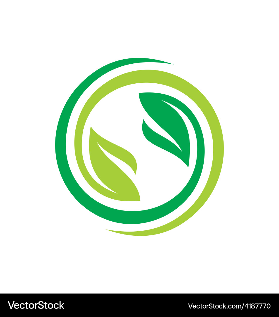 Green Leaf Recycle Logo Royalty Free Vector Image