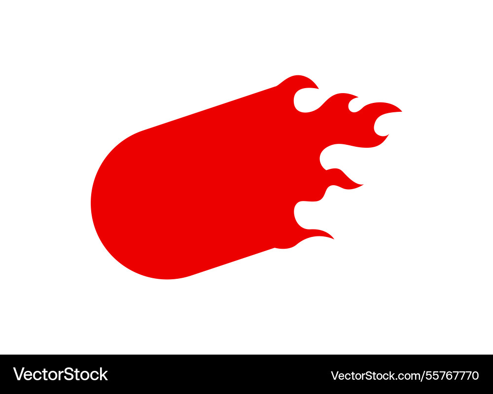 Red circle with flame design symbolizing speed vector image