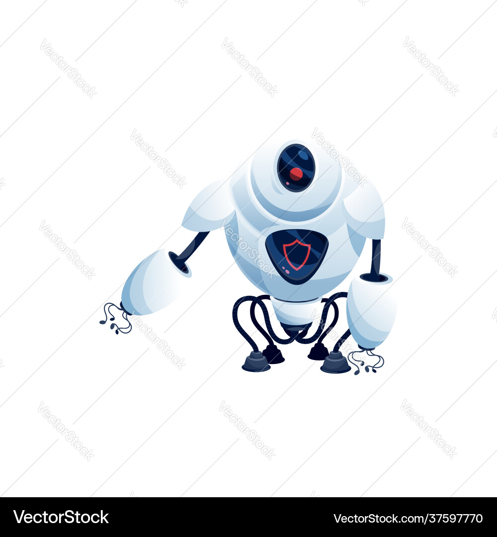 Robot android smart mechanical on suctions kid toy vector image