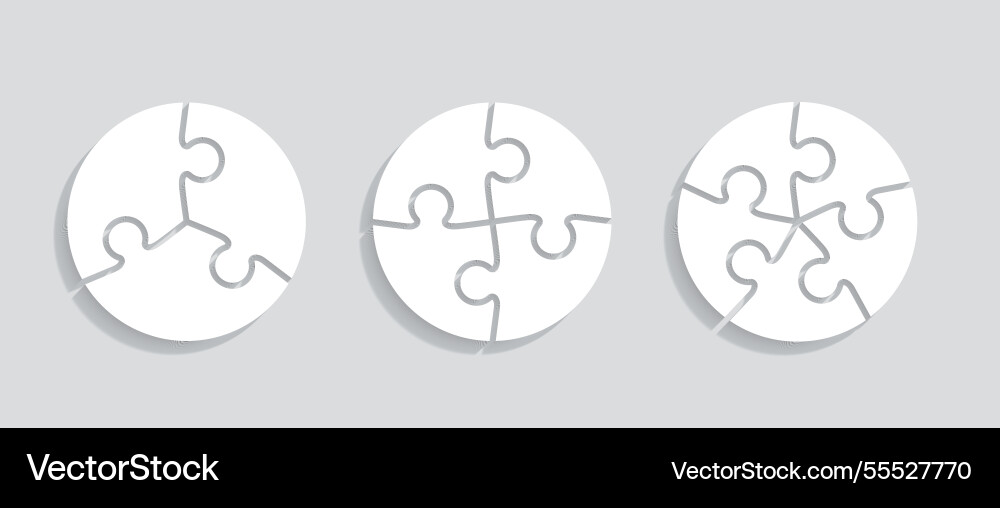 Round puzzle grid jigsaw with separate Round puzzle grid jigsaw with separate vector image
