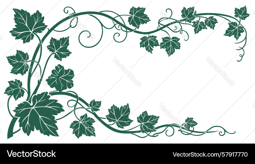 Rustic grapevine corner frame design generative ai Vector Image