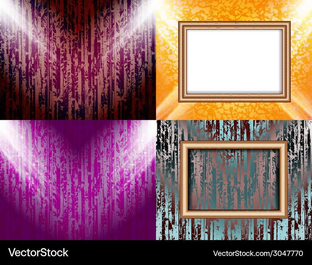 Set of background with frames and spotlights Vector Image