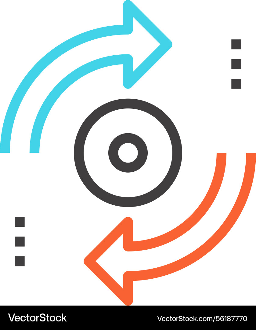 Update flat line web icon concept Vector Image