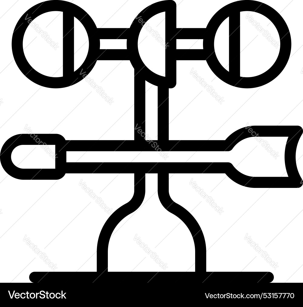 Weather vane showing wind direction with rotating Weather vane showing wind direction with rotating Vector Image