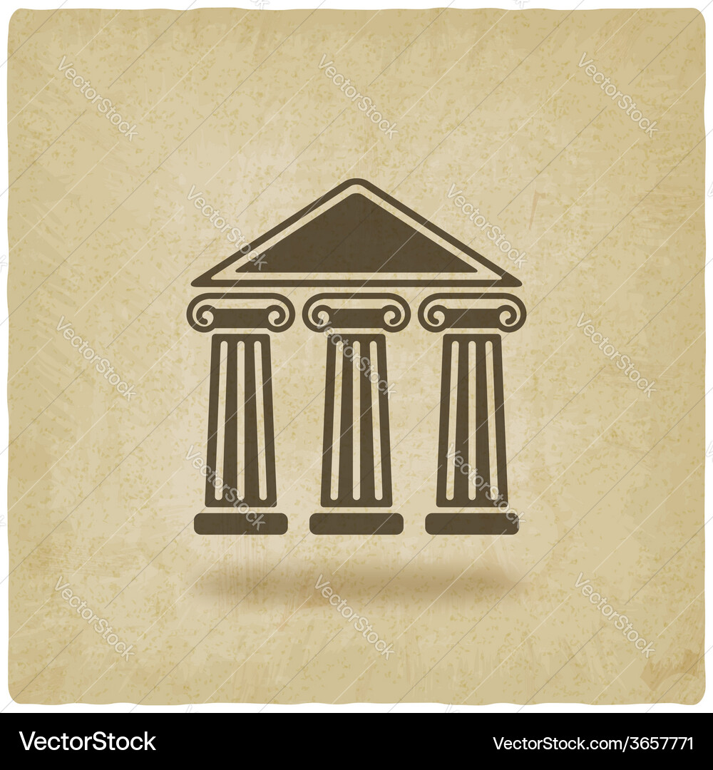 Building with columns old background Vector Image