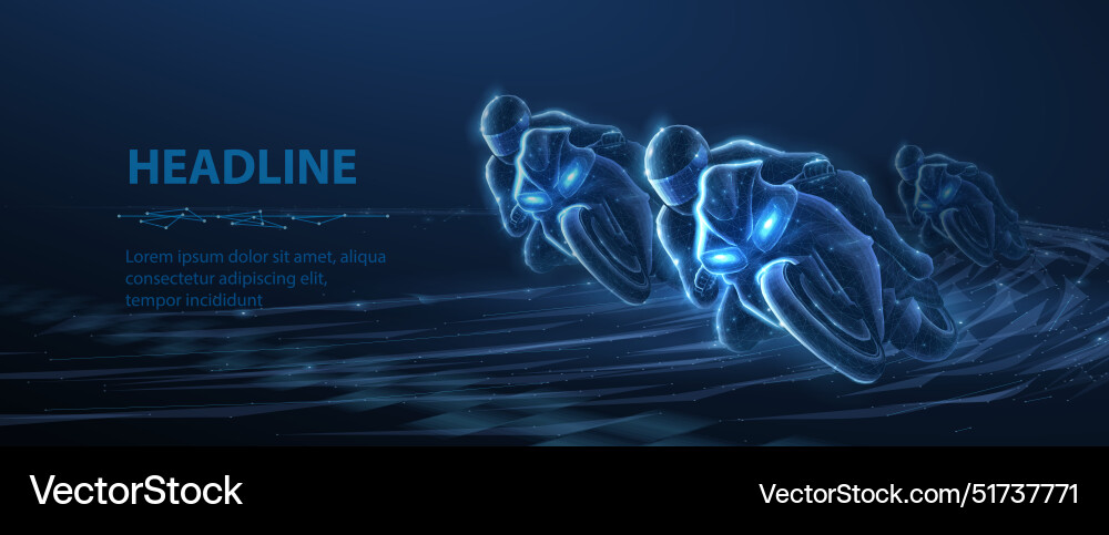 Fast motorcyclist on a blue background motorcycle Fast motorcyclist on a blue background motorcycle vector image