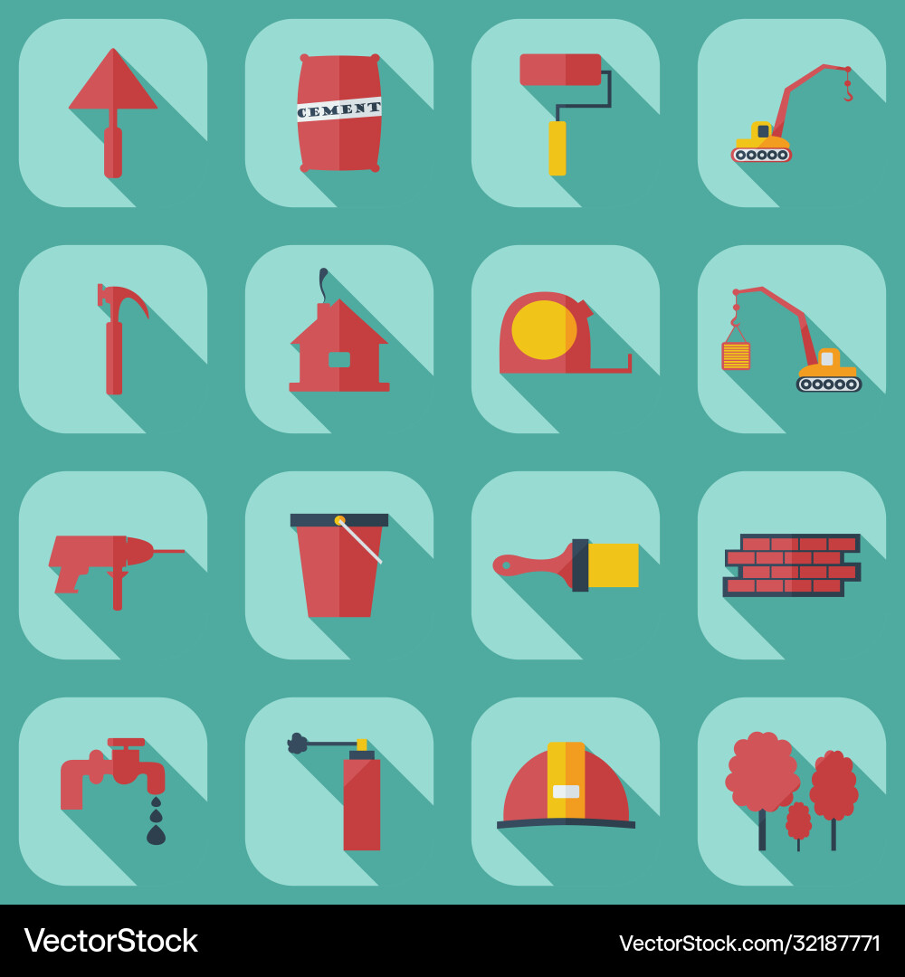 Flat concept set modern design with shadow vector image