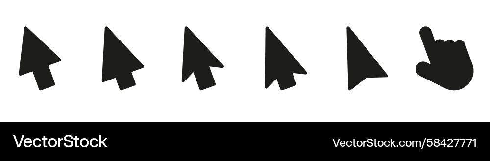 Gray Cursor Arrow Icons Set Vector Image