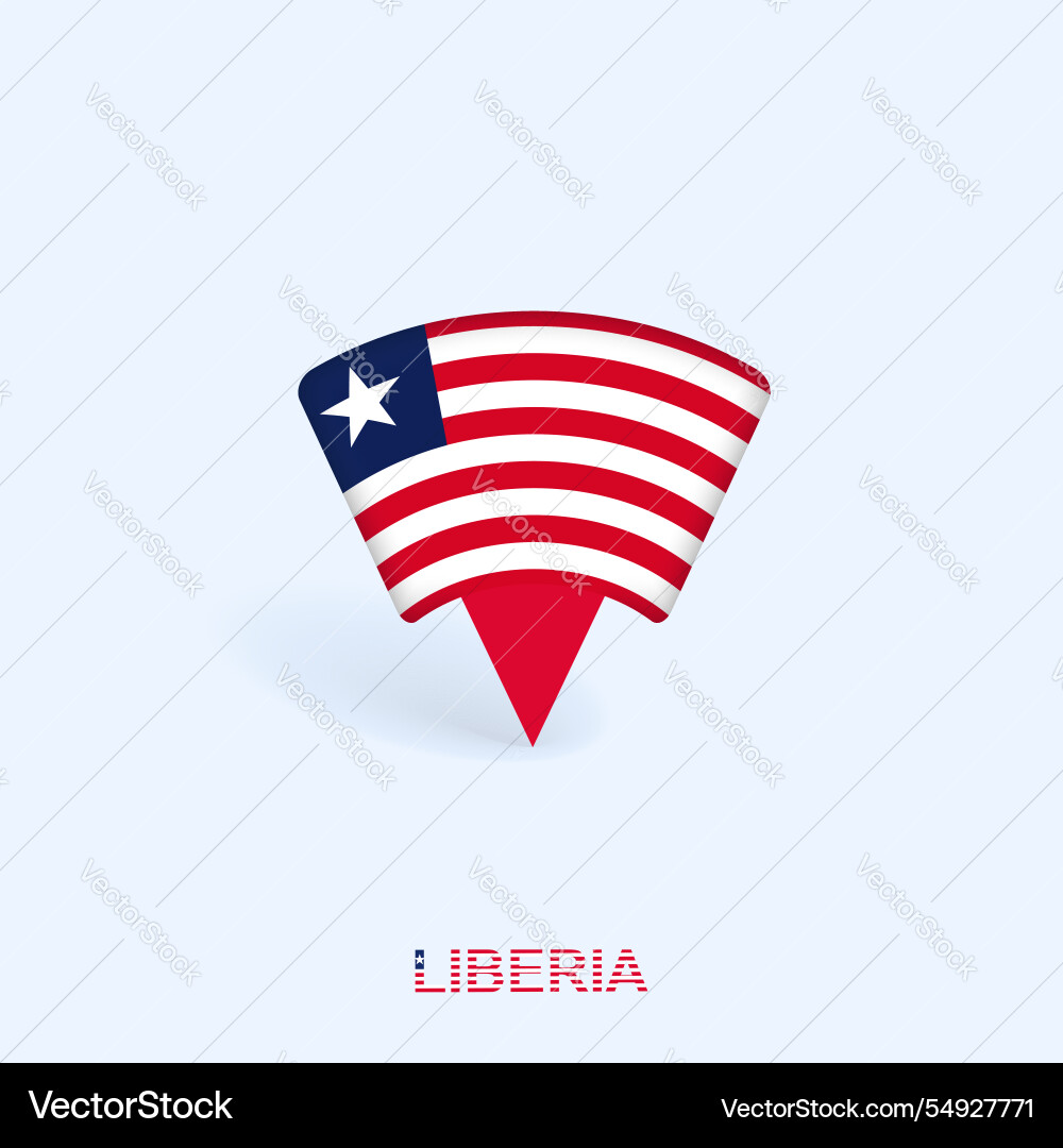 Liberia Flag Mappointer Design mit Schatten vektorbild