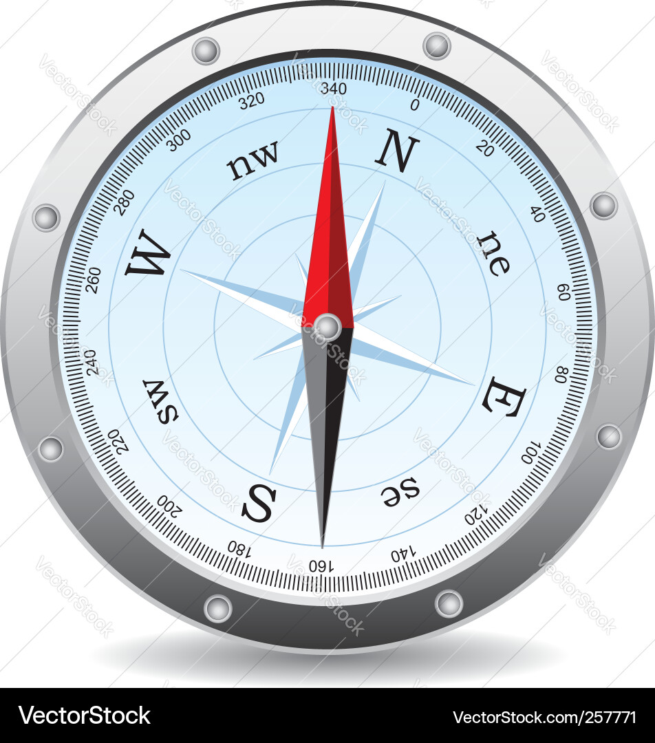 Metal Compass Vector Image